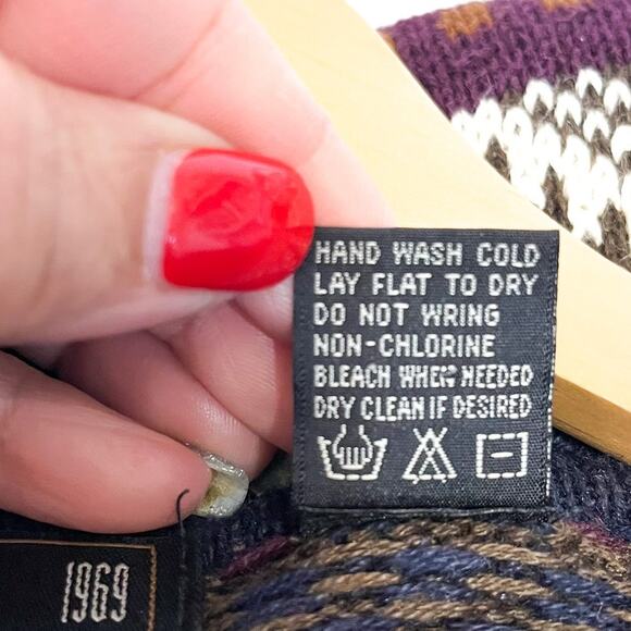 Vintage 90s Nordic Fair Isle Striped Mens Sweater Size XL Cabin Ski Dad Grandpa - Picture 8 of 8